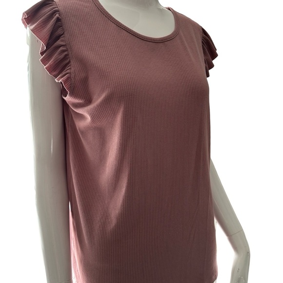 Stradivarius Brown Ruffled Sleeveless Blouse - Picture 2 of 6